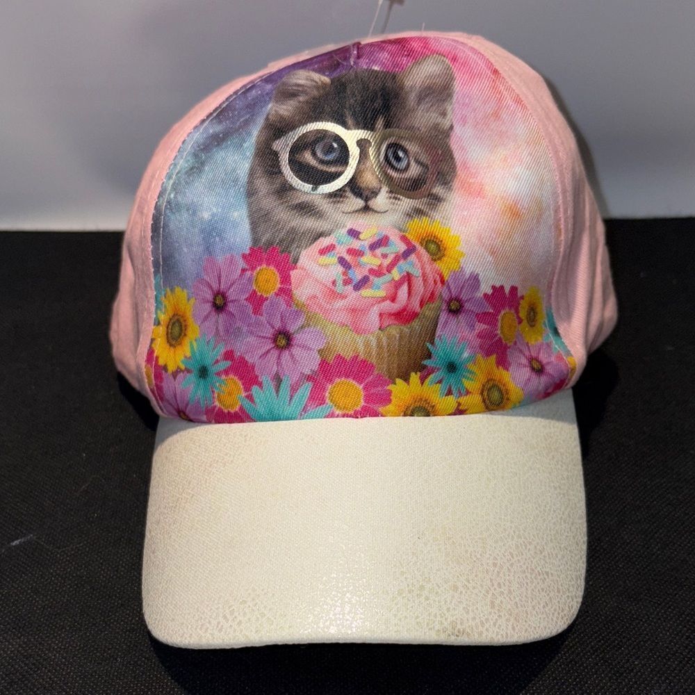 No Boundaries Pink Cat and Flowers Hat